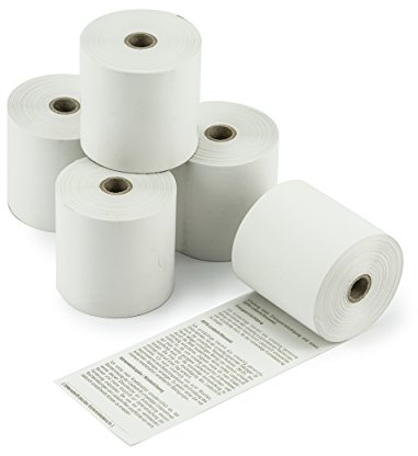 Pokornys – 25 Thermorollen für EC Cash Geräte & andere Kassensysteme – BPA-freie Kassenrollen mit SEPA Lastschrifttext (Breite: 5,7 cm - Länge: 9 m - Innendurchmesser: 1,2 cm - Außendurchmesser 3 cm)
