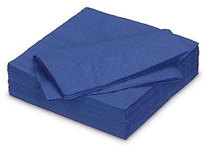 Servietten aus Papier 40x40cm 50 Stück - FARBAUSWAHL in 25x25/33x33/40x40cm - Einweg Tischservietten 2-lagig - Einfarbige Papierservietten für Hochzeit, Geburtstag und Alltag - Blau