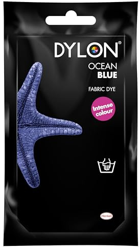 DYLON Hand Dye, Fabric Dye Sachet for Clothes, Soft Furnishings and Projects, 50 g - Ocean Blue