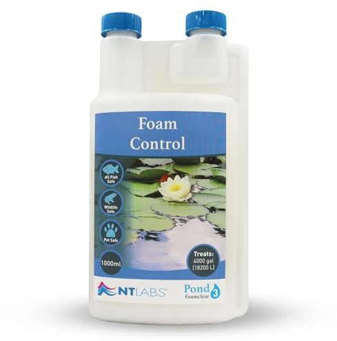 NT Labs Pond Foamclear, Pond Foam Control Water Treatment, Breaks Down Pond Water Froth, Controls Excess Protein in Pond Water, Helps Maintain the Correct pH (1000ml - Treats 18,200L)