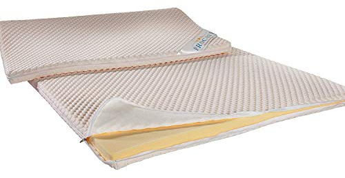 PROCAVE Kaltschaum Matratzen-Topper 60x190 cm mit Noppen-Doppeltuch-Matratzenbezug, mit Kalt Schaum-Kern, idealer Matratzentopper 100% aus Deutschland