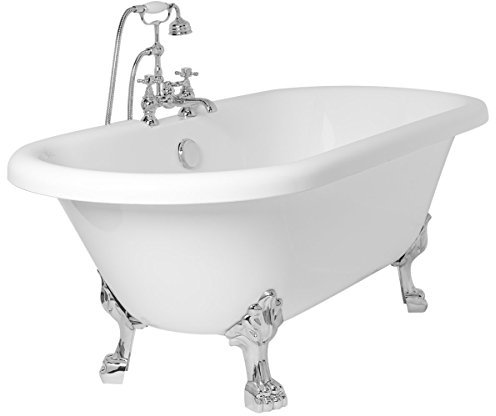 Aquariss Traditional Designer White Bathtub 1695x740mm Freestanding Roll Top Bath