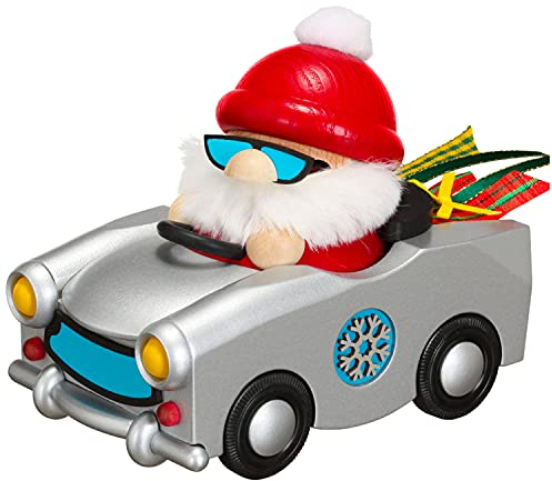 Ball smoking figures smoking man Nikolaus in the Trabi 12cm Erzgebirge NEW