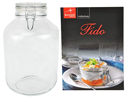 Bormioli Rocco - Barattolo in vetro Fido con chiusura a leva, diverse misure a scelta, Vetro, 5,0 litri