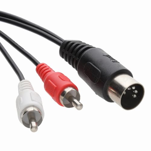 kenable 5 Polig Männlich DIN Stecker Zum 2 x Chinch Cinch Männlich Stecker Audio Kabel 2 m [2 Meter/2m]
