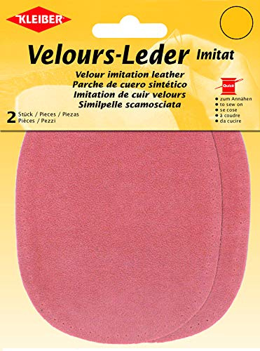 Kleiber + Co.GmbH Velour-Leder-Imitat klein, Rose, ca. 13 cm x 10 cm, 896-32
