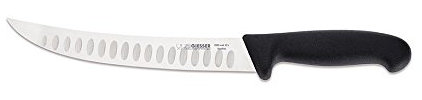 Johannes Giesser Messerfabrik Zuschneidemesser mit Kullenschliff Messer, Schwarz, 22 cm