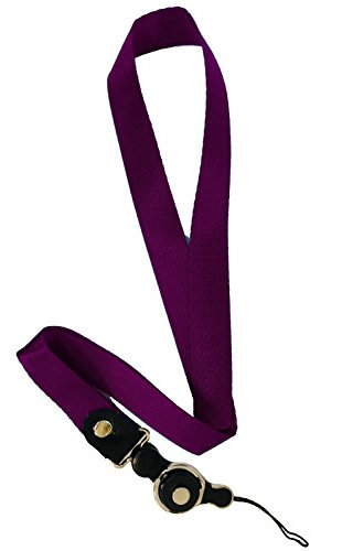 iPro Accessories® [Neck Lanyard (Split Ring_ for Mobile Cell-Phone, Camera, Flash Drive, Key, Keychain, ID Name Tag Badge Holder - (PURPLE)