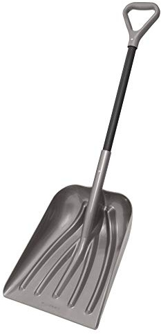 Suncast 14 Ergonomic Snow Shovel Pusher Multi-Purpose Scoop, Gray