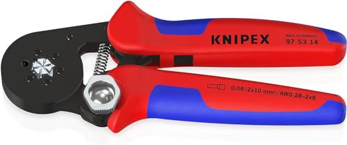 KNIPEX Alicate autoajustable para crimpar punteras huecas de acceso lateral en blister con mangos multicomponente 180 mm, 97 53 14 SB