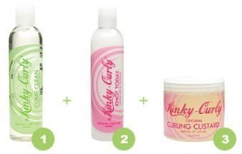 Kinky lockig kombination! (Come Clean 8 oz & knut idag 8 oz & Curling vaniljsås 8 oz av Kinky Curly