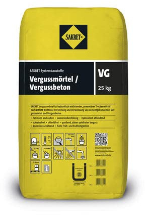 Sakret Vergussmörtel VG4, quellfähig, 30 bis 80 mm Schichtdicke (25 kg/Sa.)