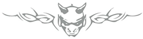 Window- and car-tattoo 'Devilhead', silver, 200 x 810 mm