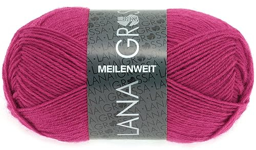 LANA GROSSA Meilenweit 50g | Sockenklassiker, waschmaschinenfest | Handstrickgarn aus 80% Schurwolle & 20% Polyamid | 50g Wolle zum Stricken & Häkeln | 210m Garn FB1313