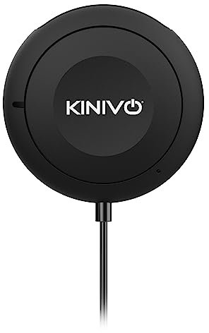 Kinivo BTC450 Hands-Free Bluetooth Car Kit – (Bluetooth Car Adapter with 3.5mm AUX, Dual Phone Connection, USB Charger, BT Receiver, Wireless Music Streaming & Calling)