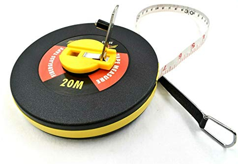 Neilsen CT3223-20m / 66ft Dual Scale Tape Measure with ABS Case | Fibreglass Tape | Rewind Handle | Ideal for Construction and Home Use