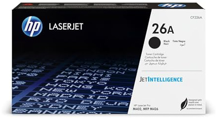 HP 26A Black Toner Cartridge Printers | Works with LaserJet Pro M402 Series; LaserJet Pro MFP M426 Series | CF226A