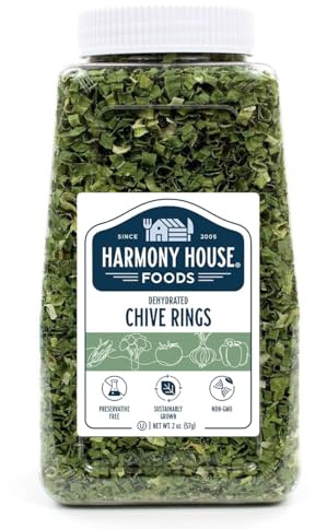 Harmony House Dried Chives, Chopped – Dehydrated Vegetables For Cooking, Camping, Emergency Supply and More (1.5 oz, Quart Jar)
