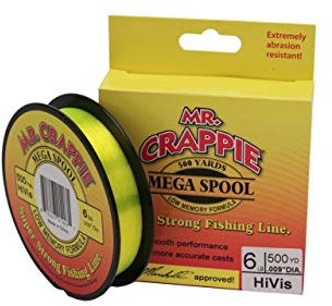 Lew's Mr. Crappie Filler Spool Monofilament Fishing Line, Low Memory and Stretch
