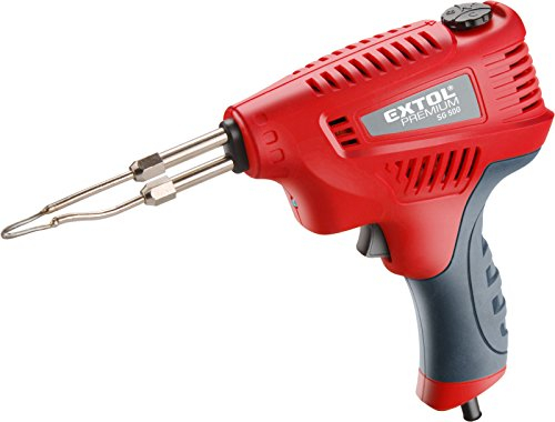 Extol Premium Transformateur de pistolet à souder Soudure SG 500, flux 3 pannes à souder et valise de transport, 1 pièce, rouge, 8894510