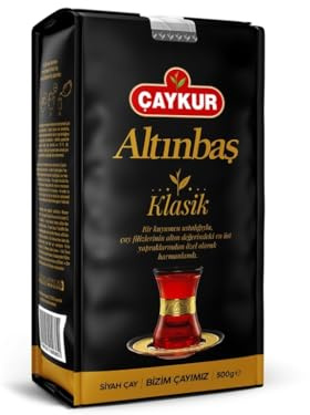 ÇAYKUR Altınbaş Golden Tips Premium Gourmet Thé noir à feuilles en vrac - Bouteilles puissantes - 500 g