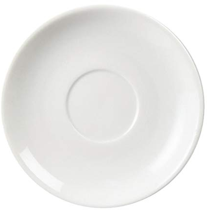Olympia Whiteware Stacking Saucers 150mm (12 Pack) - Small Dessert, Tea Plates, Oven and Dishwasher Safe CB468