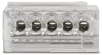 REV Kabelklemme, Steck-Dosenklemmen 5-polig, 0,5-2,5mm², für starre Adern, transparent