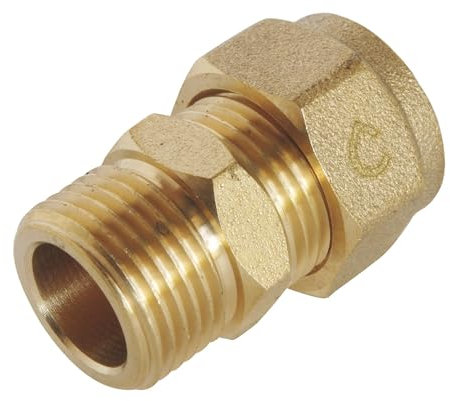 SOMATHERM FOR YOU - Compressione Raccordo diritto (vite) per PEX Ø12 pipe - Maschio 12/17 (3/8 '')