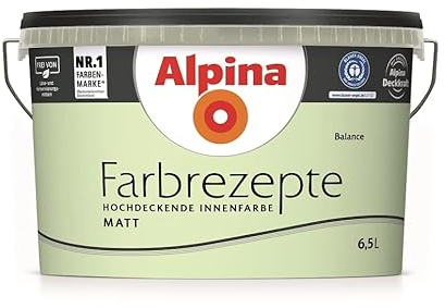 Alpina Wandfarbe, Farbrezepte 6,5 L. Balance, Grüner Tee, Matt, hochdeckende Farbe
