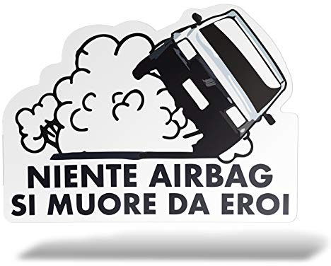 erreinge Sticker Compatibile per Fiat Panda Divertente Adesivo Sagomato in PVC per Decalcomania Parete Murale Auto Moto Casco Camper Laptop - cm 12