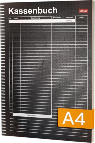 Gockler® KASSENBUCH A4: Für Selbstständige, Kleingewerbe & Haushalte | Einfaches Einnahmen-Ausgaben-Buch ohne MwSt | 100+ Seiten, schwarz