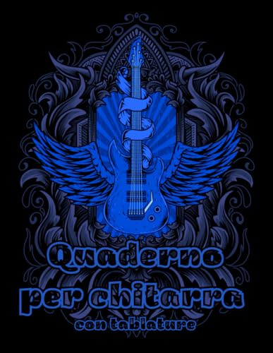 Quaderno per chitarra con tablature: Taccuino per le tabelle di chitarra • Carta tablatura vuota • Manoscritto per cantautori con 7 diagrammi di ... estetico • indice vuoto • 120 pagine numerate