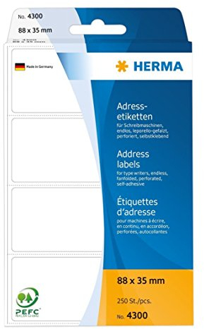 Adressetiketten Endlos 88x35mm HERMA 4300 250ST