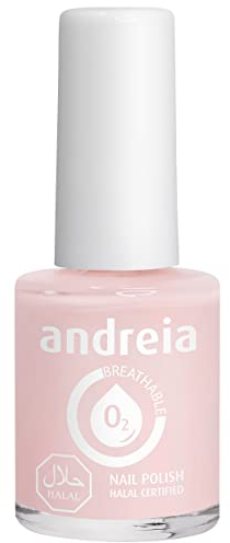 Andreia Nagellack Halal - Atmungsaktiv Luft - Wasser-Durchlässig - Ungiftig Farbintensiv - Naturkosmetik - Farbe B19 Weiß - Weiche Akte 10.5 ml