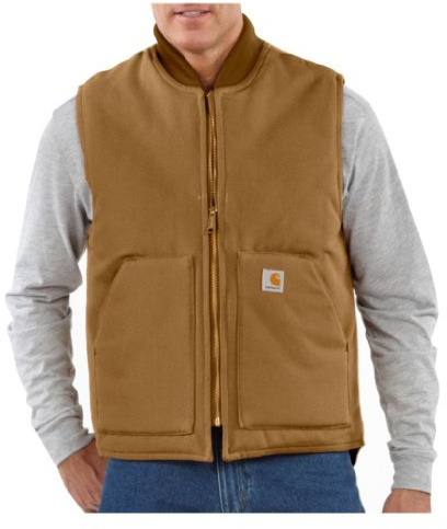 Carhartt, Herren, Lockere, isolierte Weste aus festem Segelleinen mit geripptem Kragen, Carhartt® Braun, 3XL