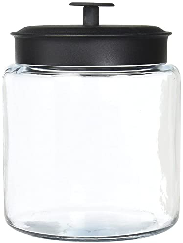 Anchor Hocking 96712 Mini Montana Jars With Black Metal Covers, 96 Ounce