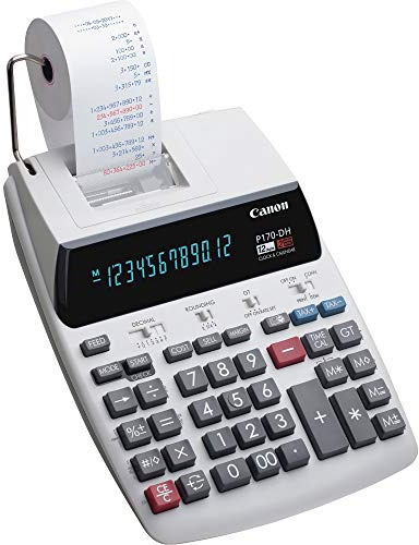 Canon P170DH3 12-Digit Desktop Printing Calculator, White