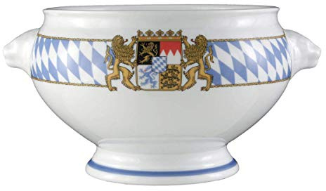 Seltmann Weiden 001.455459 Löwenkopfterrine ohne Deckel 3,0 L, 26.5 x 21.7 x 13.8 cm, Blau/Weiß/Gelb/Rot