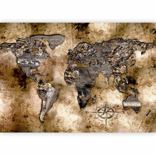 murando – Papier peint intissé - 400x280 – Papier peint – Trompe l oeil – Tableaux muraux déco XXL – carte du monde k-A-0002-a-c