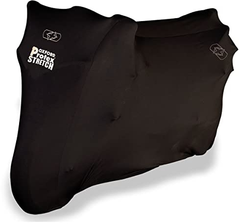 OXFORD Cubierta Protectora para Moto Protex prémium, Ajuste elástico, para Interior, Color Negro, Grande