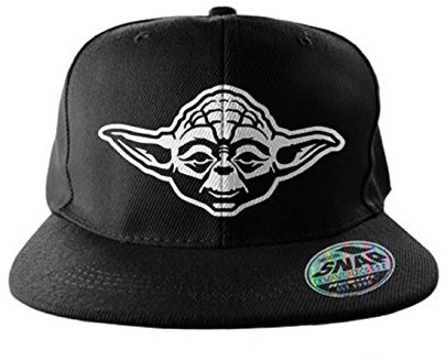 Star Wars Offiziell lizenzierte Yoda-Lizenzwaren, Größe verstellbar, Snapback Cap (schwarz), Schwarz