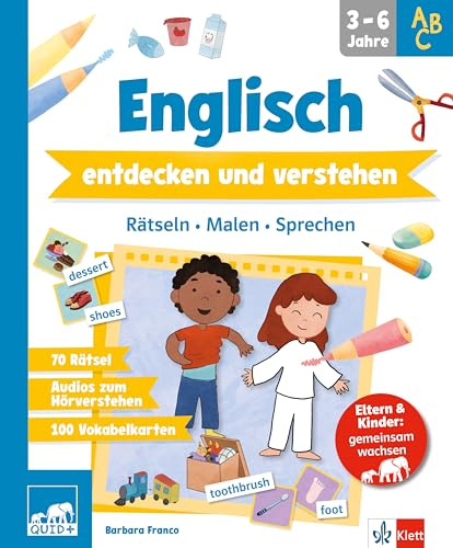QUID+ Englisch entdecken und verstehen: rätseln, malen, stickern; für Kinder von 3–6 Jahren; Eltern & Kinder