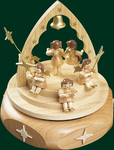 Rudolphs Schatzkiste Spieldose Engelskonzert Höhe= 15cm NEU Spieluhr Dose Uhr Musikdose Holzfigur Dekoration Baum Frühling Erzgebirge Seiffen Blumen Holz Sommer