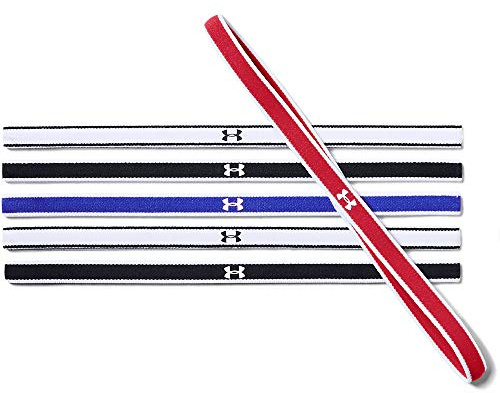 Under Armour Damen UA Mini Headbands (6pk) Pack elastische Haarbänder, rutschfeste Stirnbänder für Frauen im praktischen 6er-Set, Schwarz (Black/Tropic Pink/White (002), Einheitsgröße