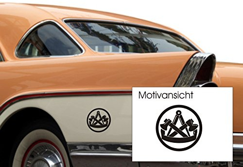 blattwerk-design Zimmermann, Zimmerer, KFZ-Aufkleber, Autoaufkleber, Innungszeichen, Beruf, Handwerk, Innung (M070 Schwarz, 200 mm x 200 mm)