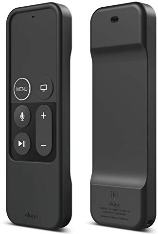 elago R1 Intelli Case for Apple TV 4K Remote 1st Gen | Magnet Technology, Anti-Slip, Lanyard Included, Heavy Shock Absorption (Black)