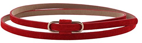 Damara Elegante Mujeres Cinturón Delgado Para Vaquero Vestidos,Rojo