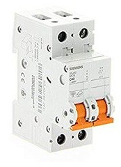 Siemens Leitungsschutzschalter 70 Bremshebel links orange 6 kA Kurve C 2-polig 40 A