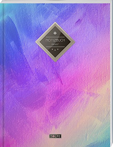 TULPE Kariertes Notizbuch A4 „C053 Leinwand“ (140+ Seiten, Vintage Softcover, Doppelrand, Seitenzahlen, Register - Dickes Notizheft, Matheheft, Skizzenbuch, Schulheft, Tagebuch, Kariertes Heft Nr 26)
