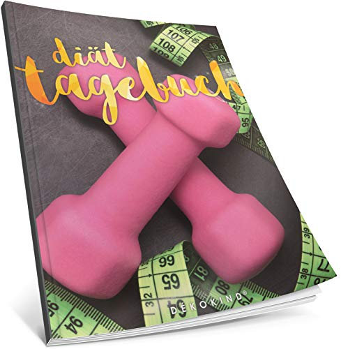 Dékokind® Diät-Tagebuch: Clevere 90 Tage Challenge zum Abnehmen || Das Abnehmtagebuch / Ernährungstagebuch zum Ausfüllen || C_04 „Hanteln“